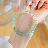 Natural Crystal Green Strawberry Crystal Prehnite White Crystal Bracelet - Love & Energy
